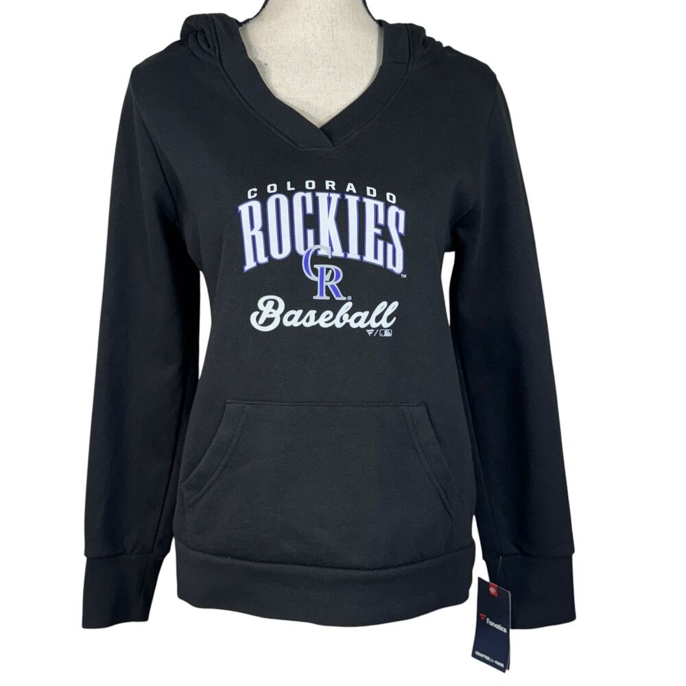 Colorado Rockies MLB Baseball Fanatics Small Womens Hoodie Jacket Pullover Black